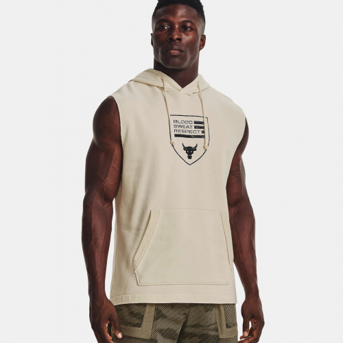 Clothing - Under Armour Project Rock Heavyweight Terry Sleeveless Hoodie | Fitness 